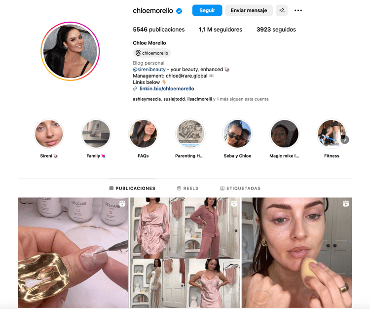 Influencer Chloe Morello